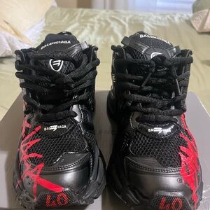 Balenciaga Kids Black and Red Sneakers